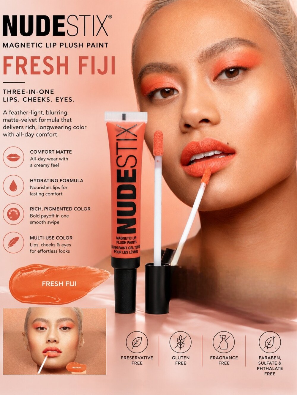 NUDESTIX Magnetic Lip Plush Paint - Fresh Fiji